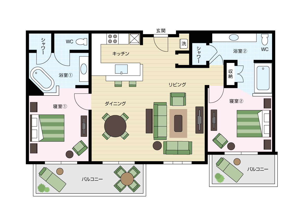 ワイキキアンペントハウス07号室の間取り