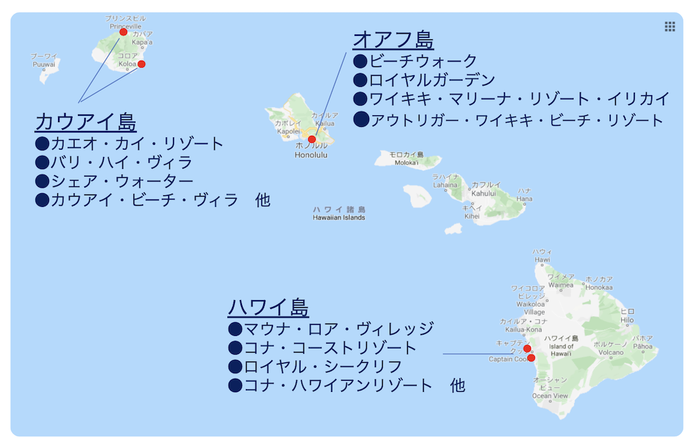 ウィンダムが経営するハワイのリゾート