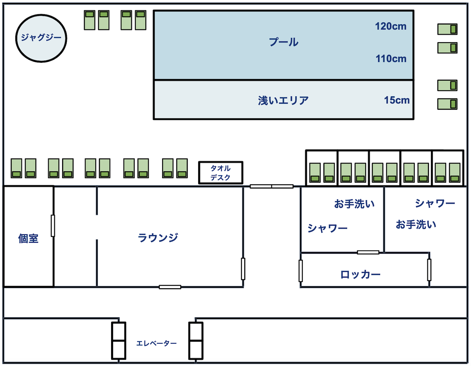 アイランダーのプールのフロアマップ（間取り）