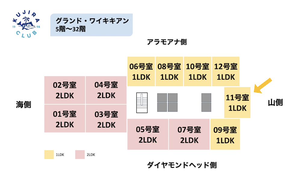 グランドワイキキアンのフロアマップ